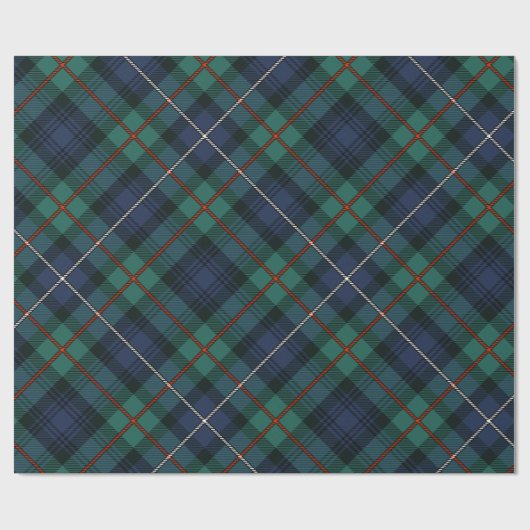 Kariert Rustikaler Clan Robertson Karo Tartan Geschenkpapier (Flach)