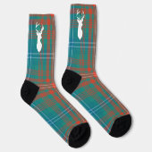 Kariert Rustikaler Clan Wilson Orange Tartan Socken (Rechts)
