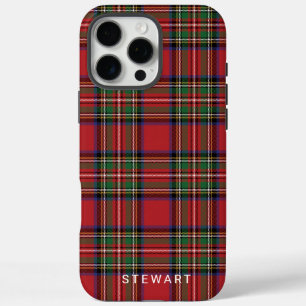 Kariert Rustikales Rot und Grüner Stewart Tartan iPhone 16 Pro Max Hülle