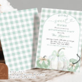 Kariert Sage Green Preppy Pumpkin Housewarming Par Einladung