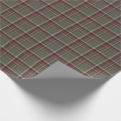 Kariert Sage Green und Lila Dark Berry Geschenkpapier (Ecke)
