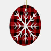 Kariert - Schneeflocke / Keramik Ornament (Rechts)