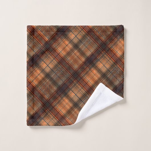 Kariert schottischer Tartan-Orange-Klassiker Badhandtuch Set (Waschlappen)