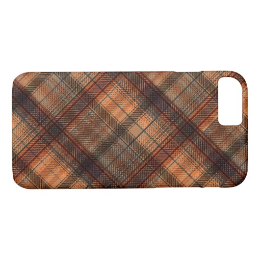 Kariert schottischer Tartan-Orange-Klassiker Case-Mate iPhone Hülle (Rückseite (Horizontal))