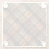 Kariert schottischer Tartan-Orange-Klassiker Glasuntersetzer (Rückseite)