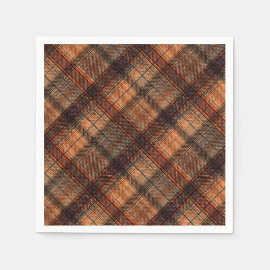 Kariert schottischer Tartan-Orange-Klassiker Serviette (Vorderseite)