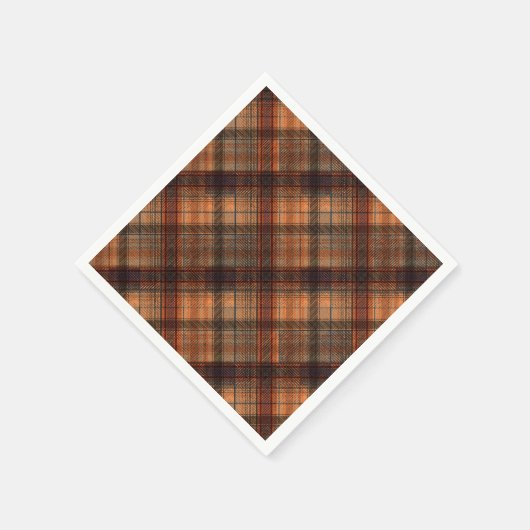 Kariert schottischer Tartan-Orange-Klassiker Serviette (Ecke)
