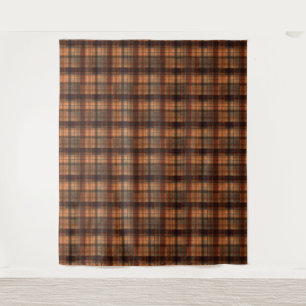 Kariert schottischer Tartan-Orange-Klassiker Wandteppich