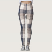 Kariert Schwarz, braun, Elfenbein Leggings (Vorderseite)