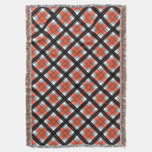 Kariert, schwarz und orange decke (Vorderseite Vertikal)