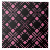 Kariert, schwarz und rosa fliese (Vorderseite)