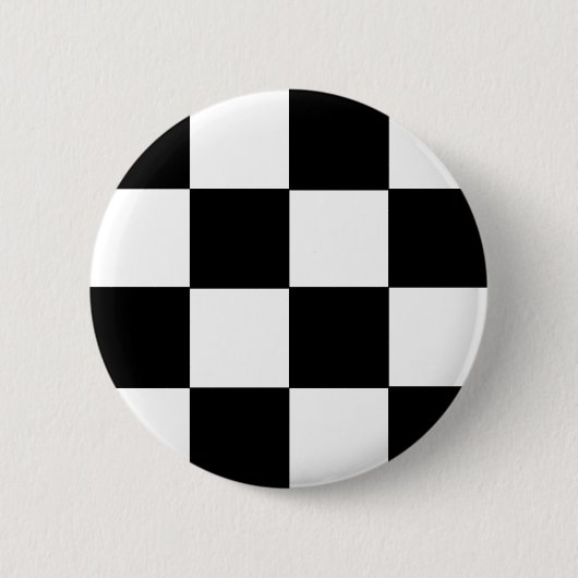 Kariert Schwarz & Weiß Button (Vorderseite)