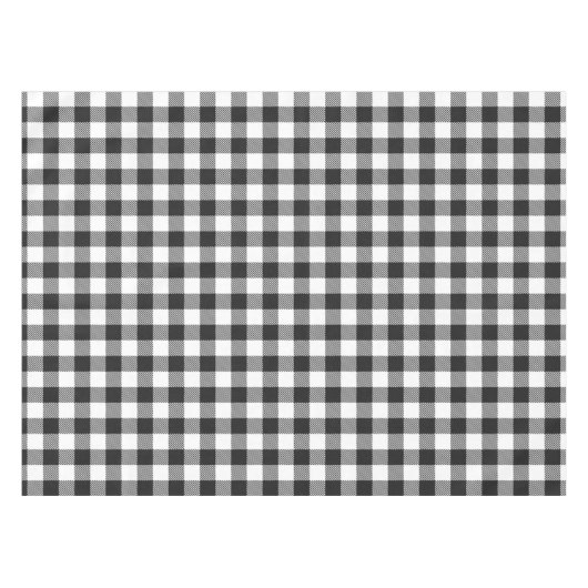 Kariert Schwarz-weiß Gingham Checkered Rustic Tischdecke (Vorderseite (Horizontal))