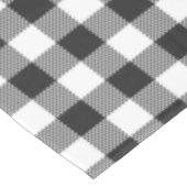 Kariert Schwarz-weiß Gingham Checkered Rustic Tischdecke (Schrägansicht)