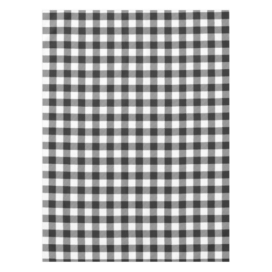 Kariert Schwarz-weiß Gingham Checkered Rustic Tischdecke (Vorderseite)