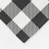 Kariert Schwarz-weiß Gingham Fleecedecke (Ecke)