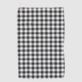 Kariert Schwarz-weißes Buffalo Karo Tartan Golfhandtuch (Vorderseite)