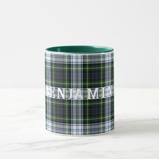 Kariert Scottish Clan Gordon Green White Tartan Tasse (Zentrum)