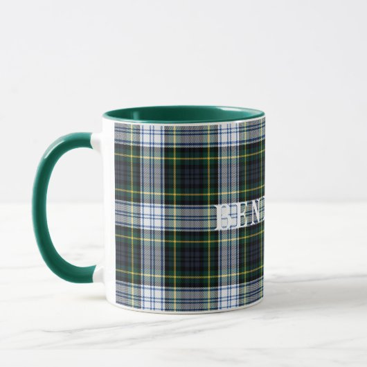 Kariert Scottish Clan Gordon Green White Tartan Tasse (Links)
