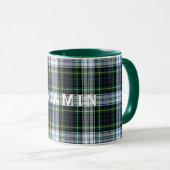 Kariert Scottish Clan Gordon Green White Tartan Tasse (VorderseiteRechts)