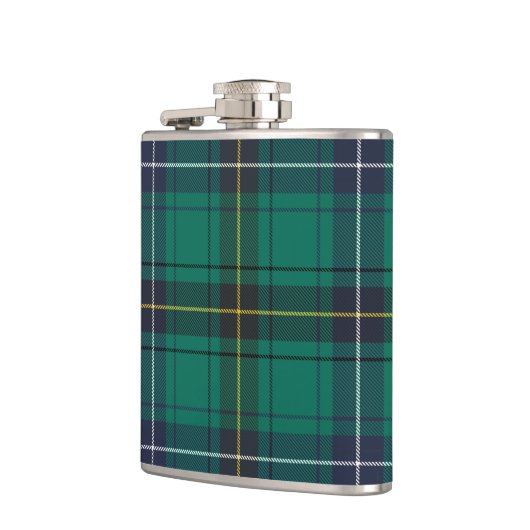 Kariert Scottish Clan Henderson Green Black Karo Flachmann (Links)