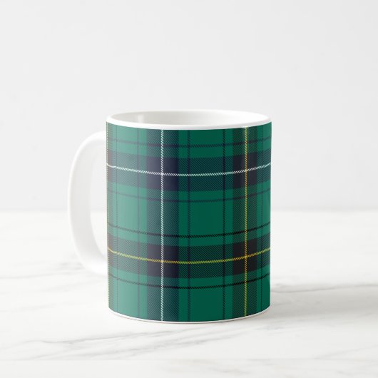 Kariert Scottish Clan Henderson Green Black Karo Kaffeetasse (Vorderseite Links)