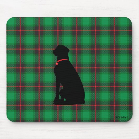 Kariert Scottish Tartan Green Dog Herz Cool Mousepad (Vorne)