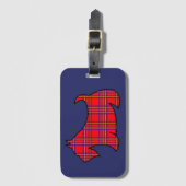 Kariert Scottish Terrier Luggage Tag Gepäckanhänger (Vorderseite Vertikal)