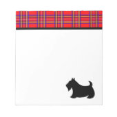 Kariert Scottish Terrier Notepad Notizblock (Vorderseite)