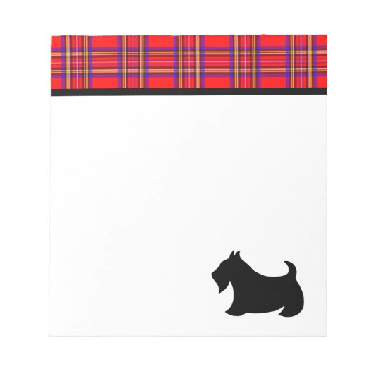 Kariert Scottish Terrier Notepad Notizblock (Vorderseite)