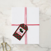 Kariert Scotty Dog Frohe Weihnachten Geschenkanhänger (Mit Garn)