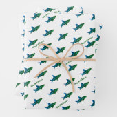 Kariert Shark Blue Green Weihnachten Geschenkpapier Set (Beispiel)