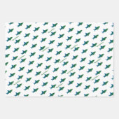 Kariert Shark Blue Green Weihnachten Geschenkpapier Set (Vorderseite)