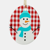 Kariert Snowman Keramik Ornament (Rechts)