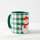 Kariert Snowman Tasse (Vorderseite Links)