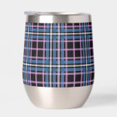 Kariert Stemless Wine Tumbler - Blue & Lavendel (Rechts)