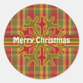 Kariert & Streifen Schneeflocken Aufkleber Roter G (Vorderseite)