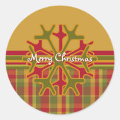 Kariert & Streifen Schneeflocken Aufkleber Roter G (Vorderseite)