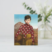 Kariert Sweater von Grant Wood Feiertagspostkarte (Stehend Vorderseite)