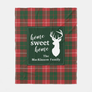Kariert Sweet Zuhause Deer Personalisiert Tartan Fleecedecke