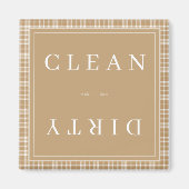 Kariert Tan Brown Saubere oder Geschirrspüler Magnet (Vorne)