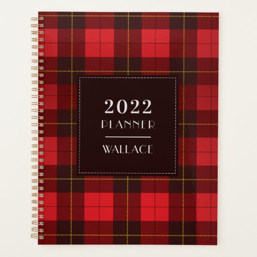 Kariert Tartan 2022 Clan Wallace Red Checkered Planer (Vorderseite)
