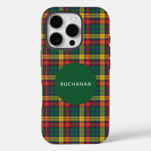 Kariert Tartan Clan Buchanan Red Green Personalisi iPhone 16 Pro Hülle