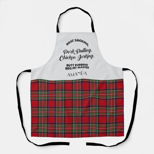 Kariert Tartan Clan Stewart Checkered Red Kitchen Schürze (Vorderseite)