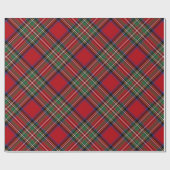 Kariert Tartan Clan Stewart Red Green Pattern Geschenkpapier (Flach)
