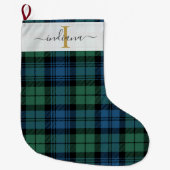 Kariert Tartan Green Campbell Weihnachtsfeiertage Großer Weihnachtsstrumpf (Vorderseite)