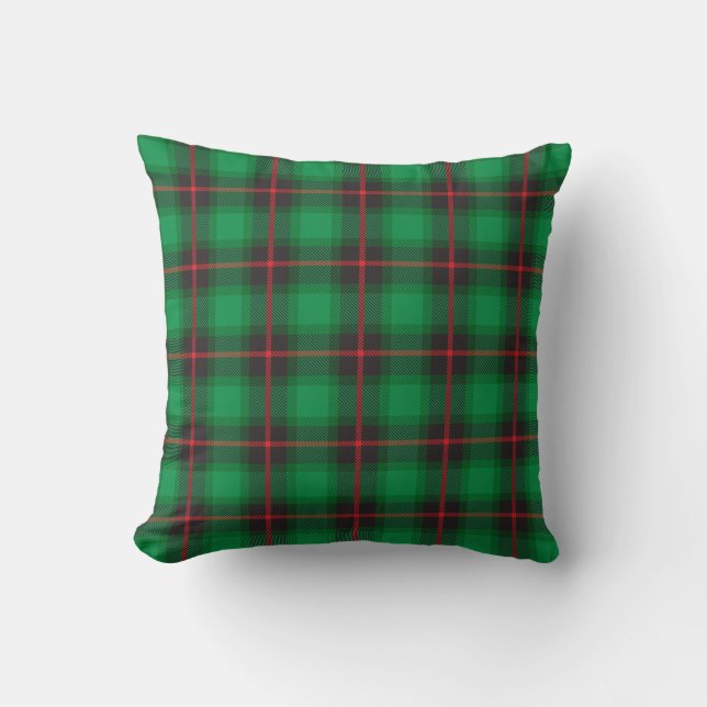 Kariert Tartan Green Traditional Scottish Trendy Kissen (Vorderseite)