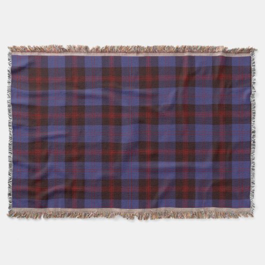 Kariert Tartan Marineblau Rot Decke (Vorderseite)