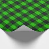 Kariert/tartan Muster grün und schwarz Geschenkpapier (Ecke)