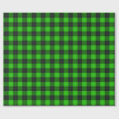 Kariert/tartan Muster grün und schwarz Geschenkpapier (Flach)